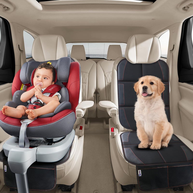 Gowhalle Car Seat Protector With Non-Slip Rubber Padded Backing, Waterproof Thickest Padding for Child Seats, No Imprint Under Baby Seat (Red-1pcs) - Image 5