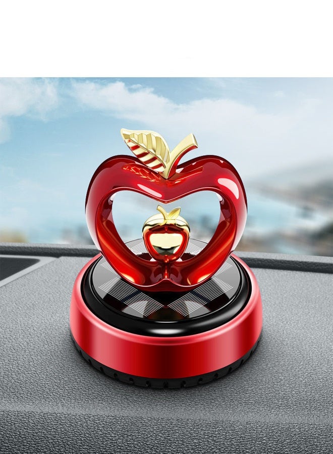 general Unique Heart Apple Combined Solar Car Air Freshener Auto Rotates with Sunlight Heat  Resistant Suitable for Moms and Babies Long Lasting Scent in Car - Image 2