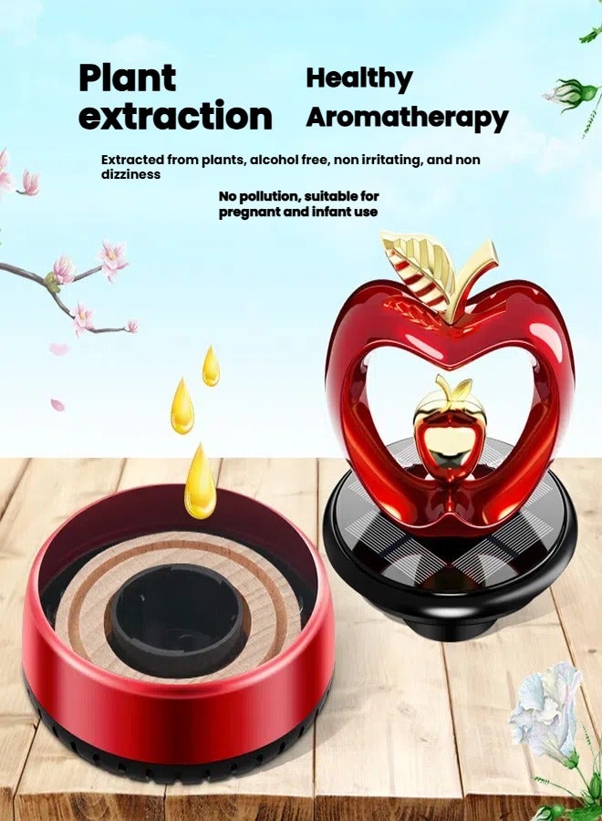 general Unique Heart Apple Combined Solar Car Air Freshener Auto Rotates with Sunlight Heat  Resistant Suitable for Moms and Babies Long Lasting Scent in Car - Image 3