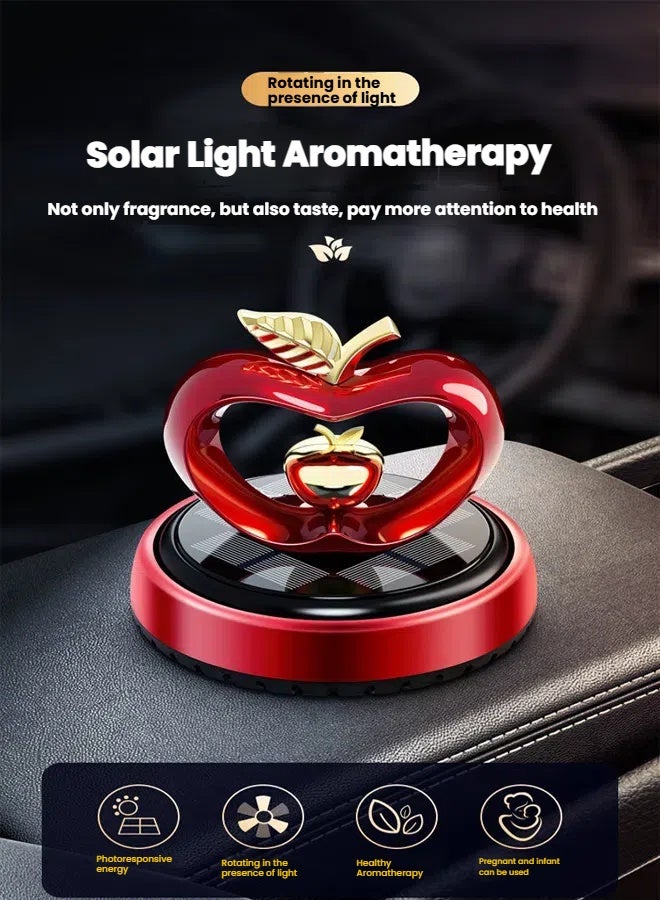 general Unique Heart Apple Combined Solar Car Air Freshener Auto Rotates with Sunlight Heat  Resistant Suitable for Moms and Babies Long Lasting Scent in Car - Image 4