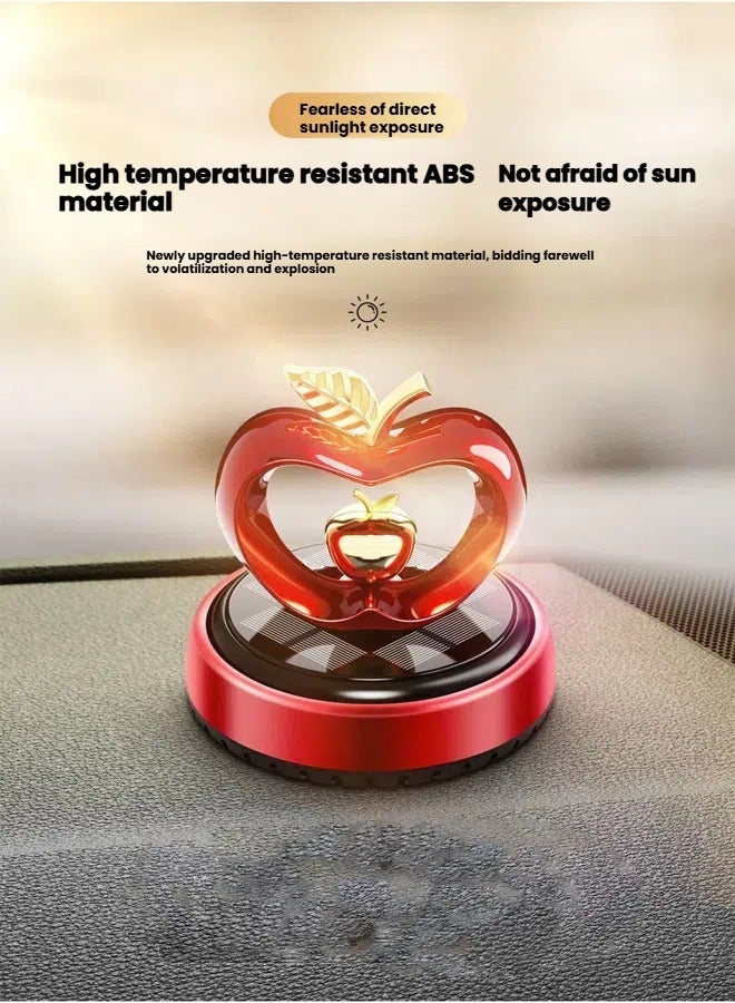 general Unique Heart Apple Combined Solar Car Air Freshener Auto Rotates with Sunlight Heat  Resistant Suitable for Moms and Babies Long Lasting Scent in Car - Image 5