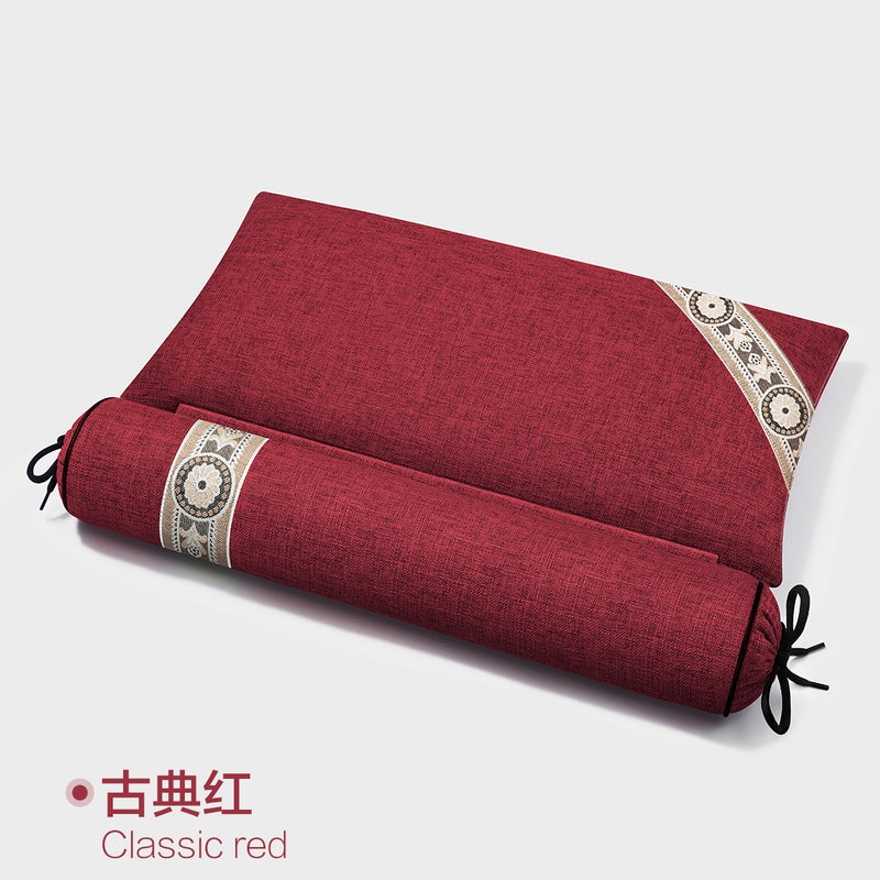Buckwheat Shell Cervical Spine Pillow Combination Multi-Purpose Sleeping Neck Pillow Cylindrical Traction Correction Flower And Grass Pillow Manufacturer - Image 2