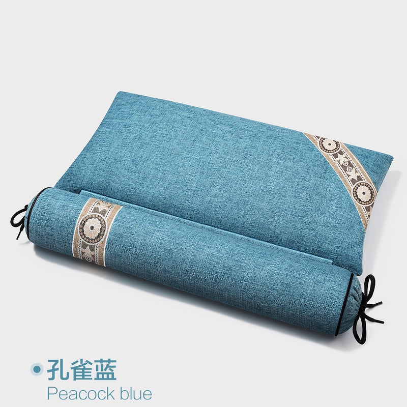Buckwheat Shell Cervical Spine Pillow Combination Multi-Purpose Sleeping Neck Pillow Cylindrical Traction Correction Flower And Grass Pillow Manufacturer - Image 4