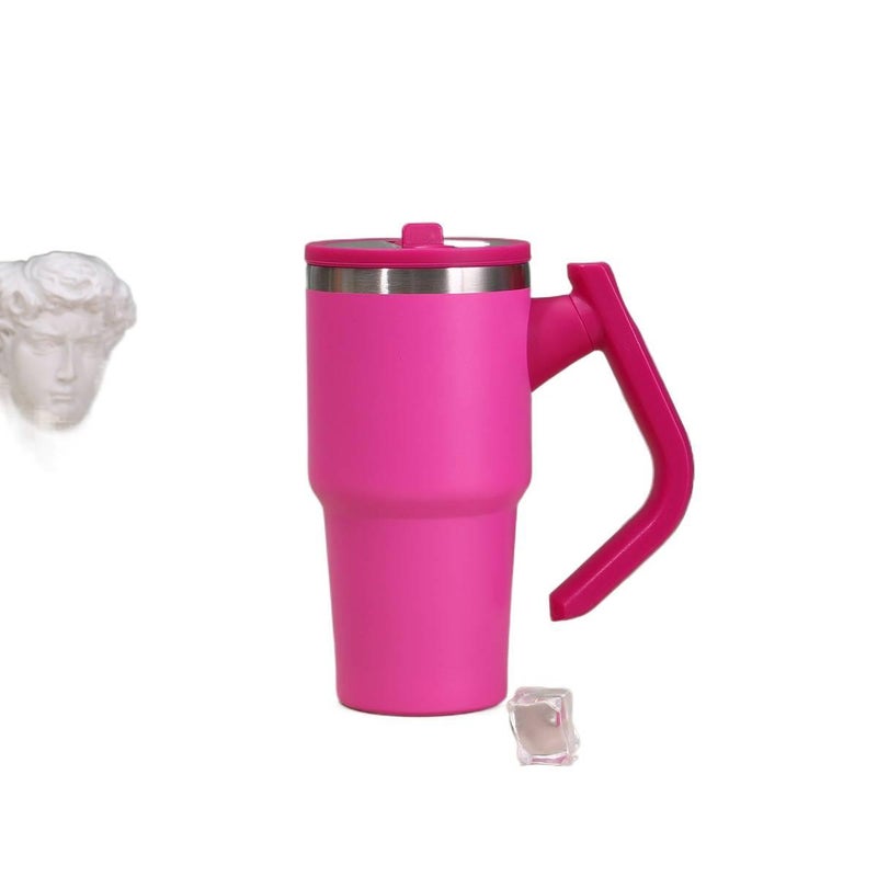 20 oz Stainless Steel Coffee Mug with Straw Top - Image 1