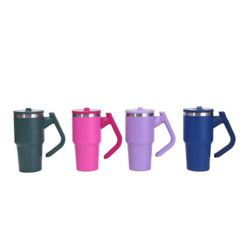 20 oz Stainless Steel Coffee Mug with Straw Top - Image 4