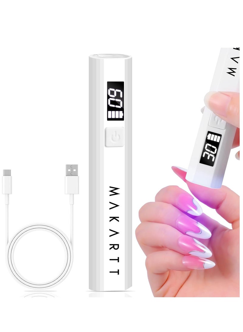 general Handheld Mini UV LED Nail Lamp Portable Lumière Nail Dryer for Curing Gel Polish Nail Glue Rechargeable USB Nail Light with LCD 2 Timer for Fast Drying Home Salon Use - Image 1