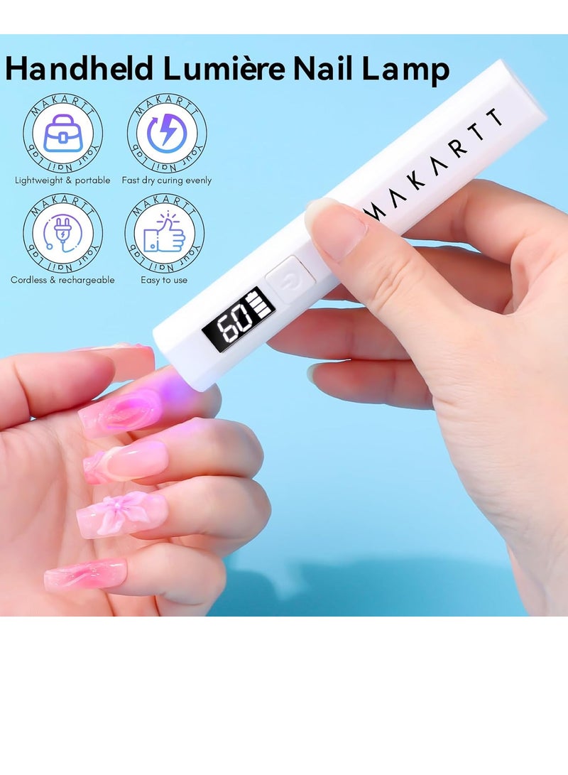 general Handheld Mini UV LED Nail Lamp Portable Lumière Nail Dryer for Curing Gel Polish Nail Glue Rechargeable USB Nail Light with LCD 2 Timer for Fast Drying Home Salon Use - Image 2