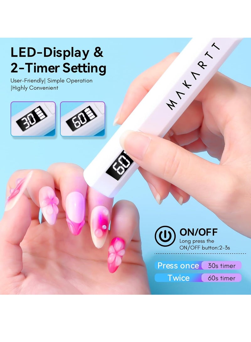 general Handheld Mini UV LED Nail Lamp Portable Lumière Nail Dryer for Curing Gel Polish Nail Glue Rechargeable USB Nail Light with LCD 2 Timer for Fast Drying Home Salon Use - Image 5