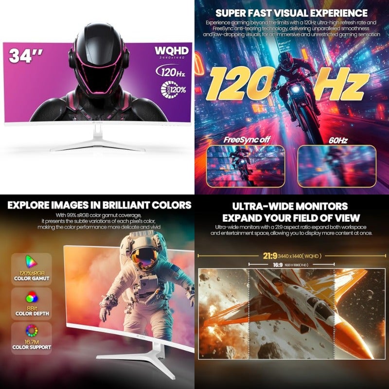 كروا CRUA Ultrawide Gaming Monitor 34 inch