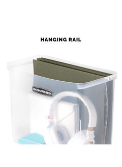 Bankers Box 1 Pack Portable Open Desktop Plastic File Storage Box With Hanging Rails Side Handle Organizer Bin Letter  - Image 4