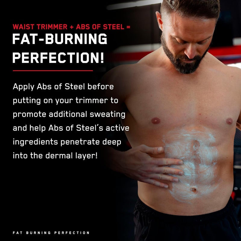 SteelFit Adjustable Waist Trimmer Belt for Intense Cardio | Latex-Free Neoprene Sweat Band with Moisture-Resistant Lining | Workout Enhancer for Fat Burning, Heat Retention | Durable Cardio Enhancer - Image 5