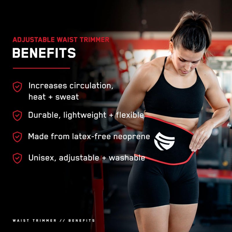 SteelFit Adjustable Waist Trimmer Belt for Intense Cardio | Latex-Free Neoprene Sweat Band with Moisture-Resistant Lining | Workout Enhancer for Fat Burning, Heat Retention | Durable Cardio Enhancer - Image 3
