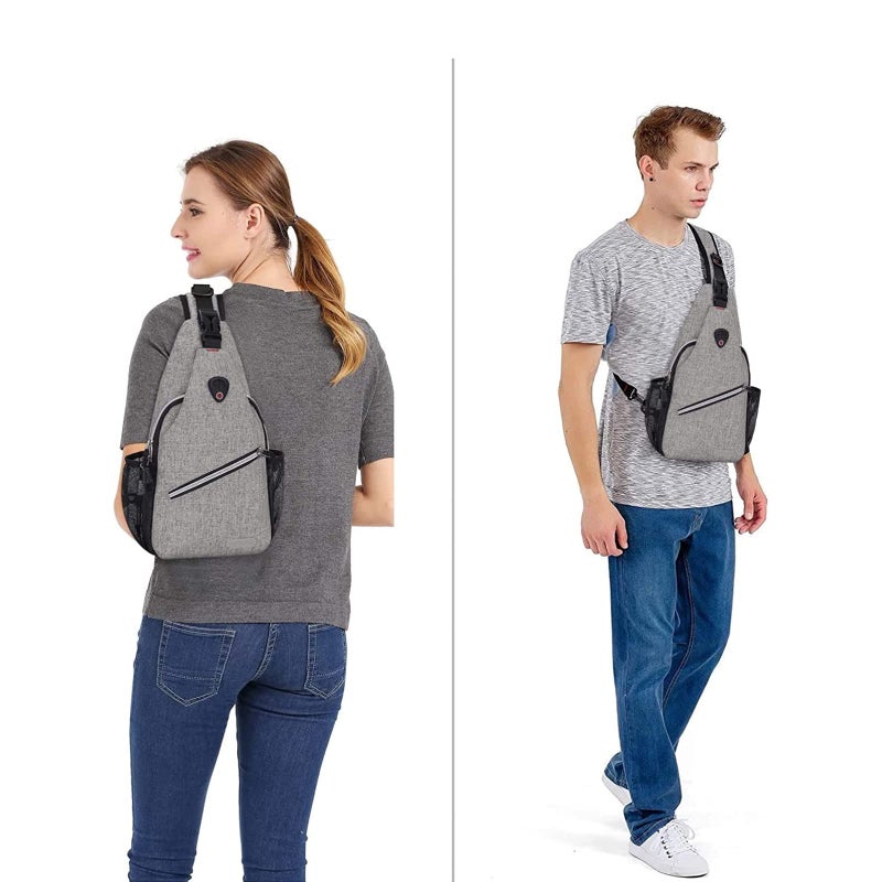 MOSISO Mini Sling Backpack,Small Hiking Daypack Travel Outdoor Casual Sports Bag, Gray - Image 5