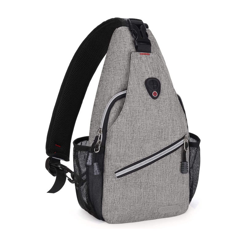 MOSISO Mini Sling Backpack,Small Hiking Daypack Travel Outdoor Casual Sports Bag, Gray - Image 1