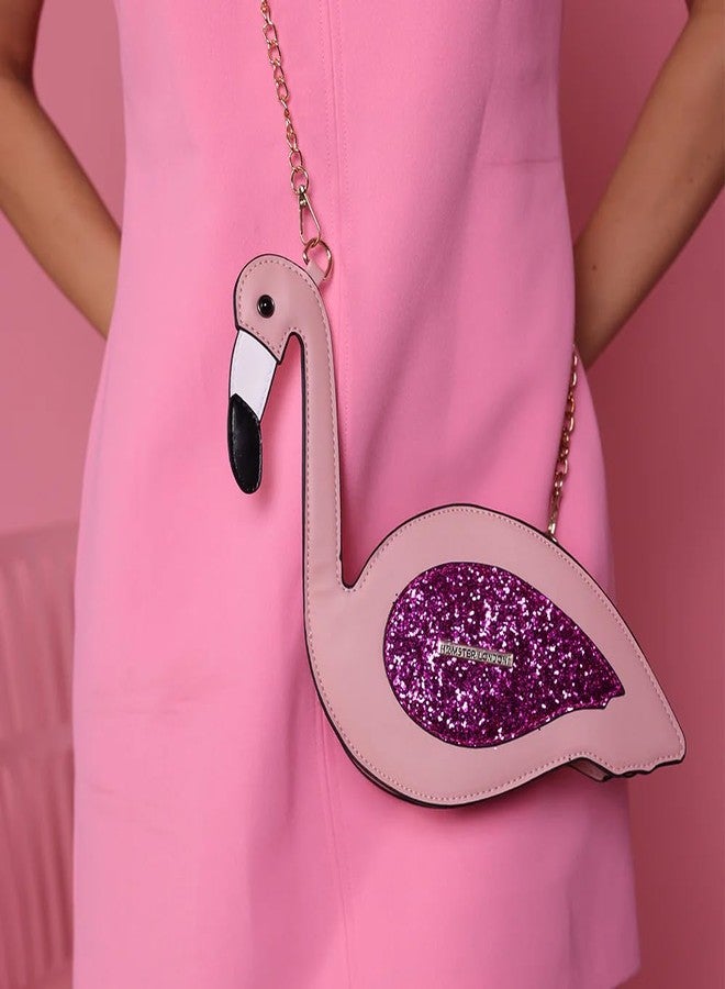 HAMSTER LONDON Funk Flamingo Sling Bag | Stylish and Trendy Crossbody Bag for Women & Girls | Casual Shoulder Bag - 20x12x5 cm - Image 3