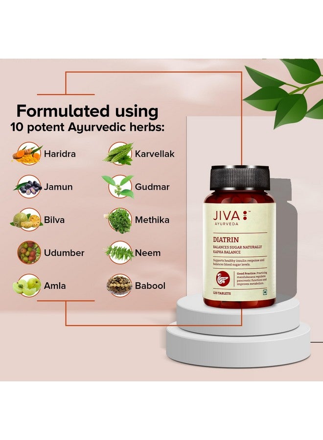 Jiva Diatrin Tablets 500mg | 100% Ayurvedic Formulation | Manages Blood Sugar Levels, Improves Metabolism & Strengthens the Pancreas | Balances Tri-Dosha- 120 Tablets (Pack of 3) - Image 5