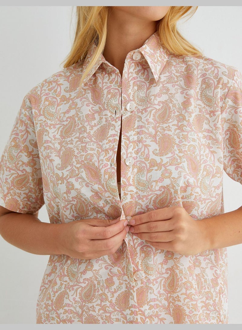 KOTON Cotton Buttoned Short Sleeve Pyjama Top - Image 5