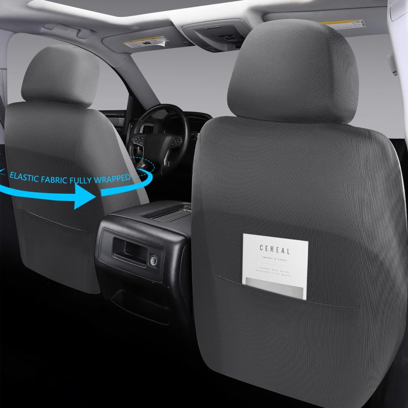 NS YOLO Leather Car Seat Covers,Universal Fit for Most Cars,SUVs and Sedans,Waterproof Luxury Leatherette Cushions, 5 Seats Protectors (Grey, Full Set-5 Seats(Front and Rear)) - Image 4