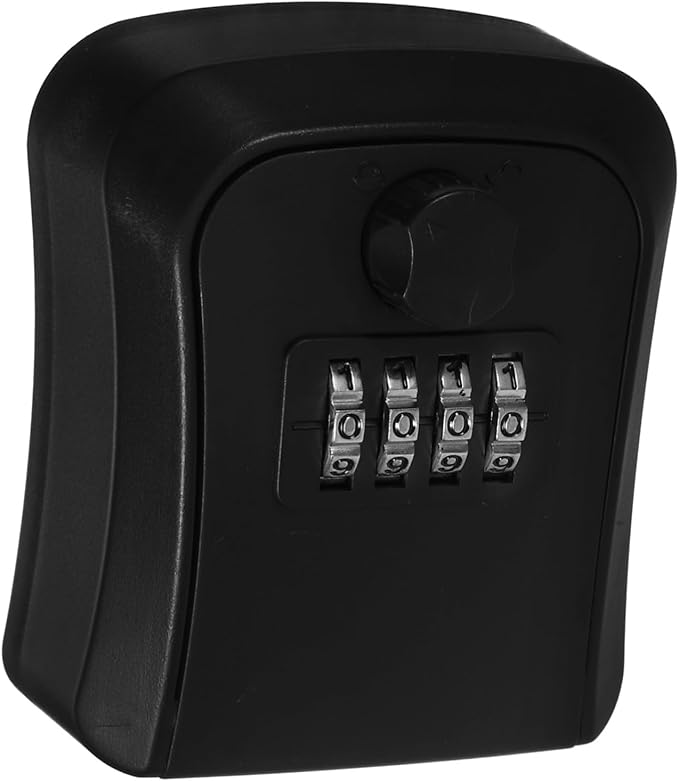 صندوق قفل المفاتيح المثبت على الحائط رمز التركيبة المحسن للأمان سهولة التركيب تخزين المفاتيح الخارجي أسود - Image 1