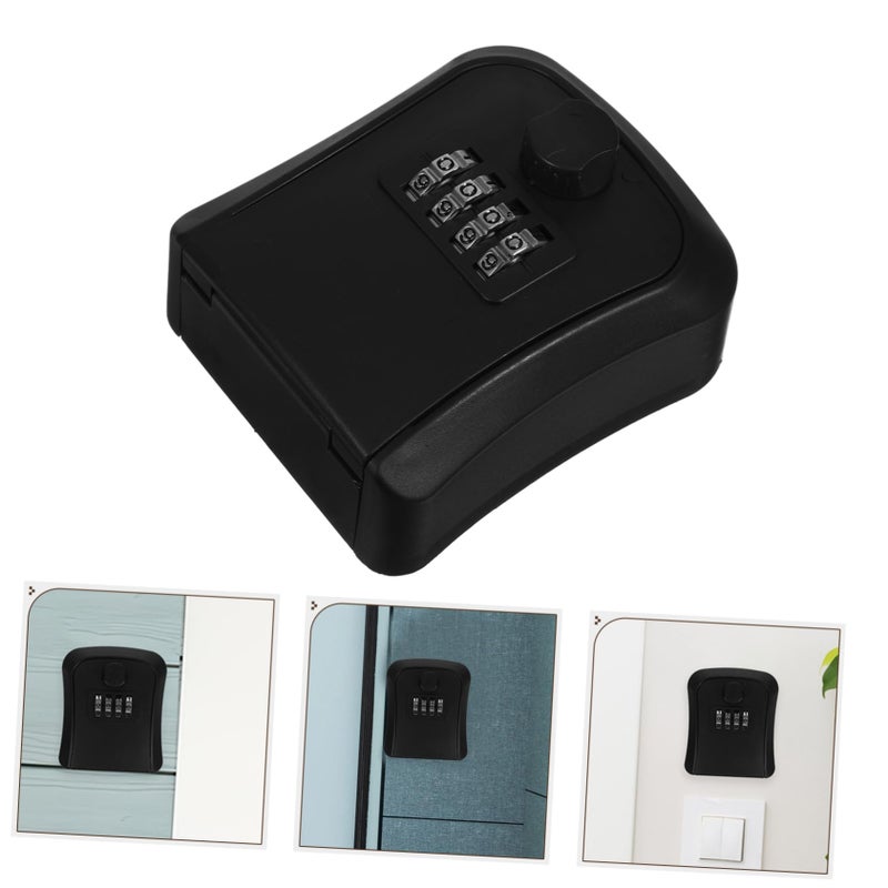 صندوق قفل المفاتيح المثبت على الحائط رمز التركيبة المحسن للأمان سهولة التركيب تخزين المفاتيح الخارجي أسود - Image 5