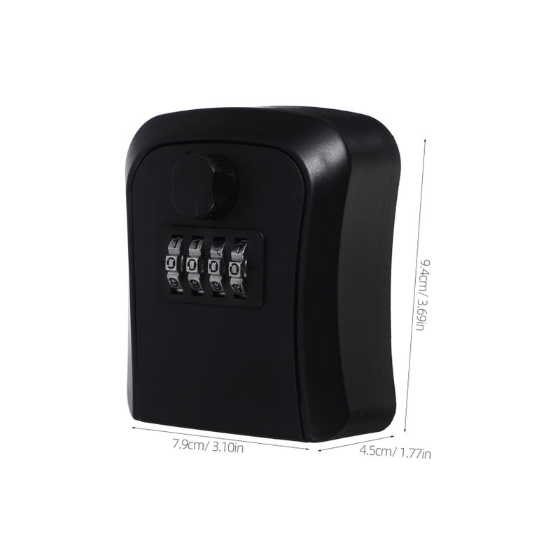 صندوق قفل المفاتيح المثبت على الحائط رمز التركيبة المحسن للأمان سهولة التركيب تخزين المفاتيح الخارجي أسود - Image 4