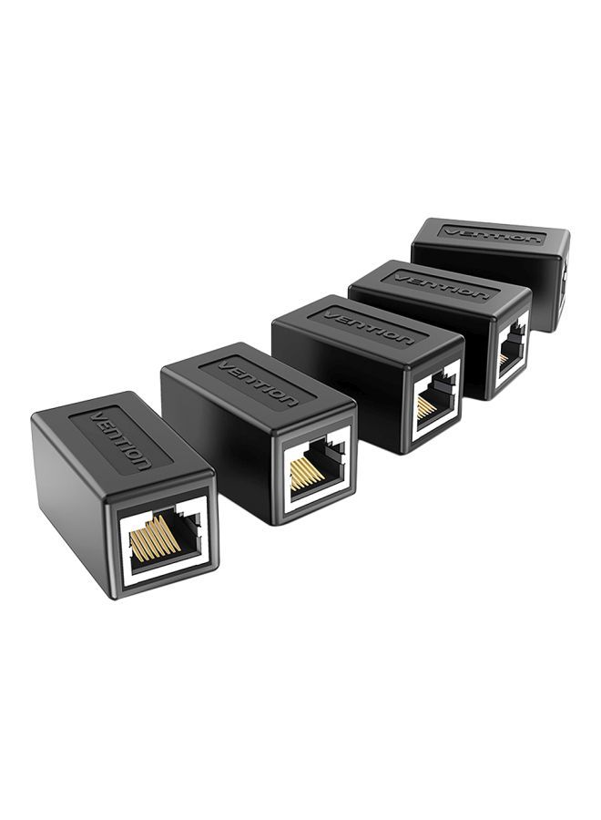 NIBEMINENT 5-Piece Cat.6 FTP Keystone Jack Coupler Black  - Image 1