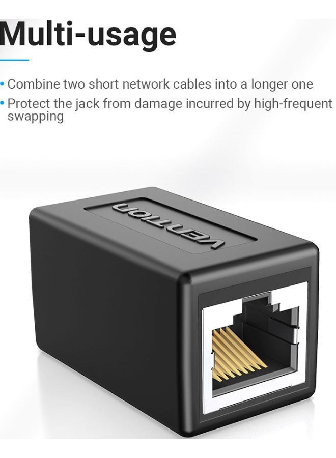 NIBEMINENT 5-Piece Cat.6 FTP Keystone Jack Coupler Black  - Image 3