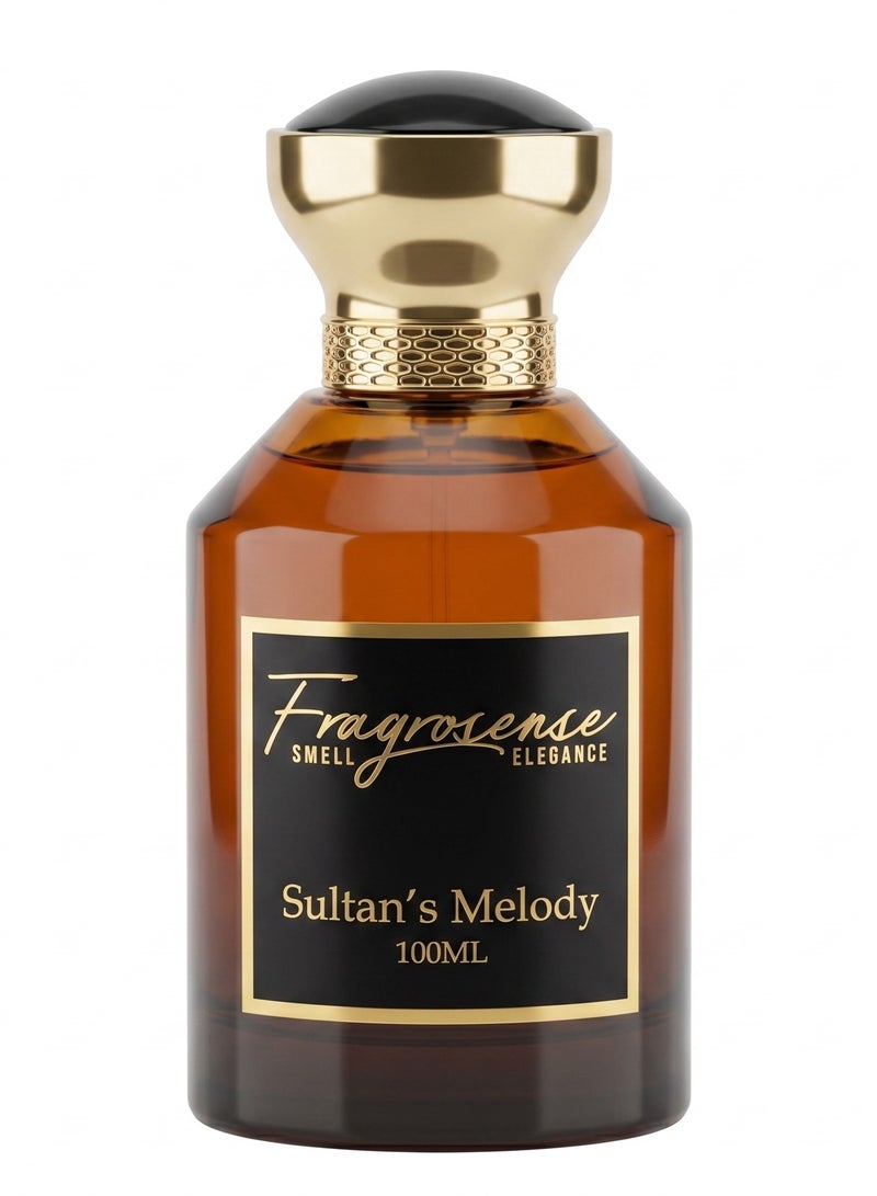 Sultan’s Melody Unisex Perfume 100ml, Long Lasting Oud Rose Blend, Luxury Woody Floral Musk Warm Spicy Amber Fragrance, Premium Signature Scent for Men & Women