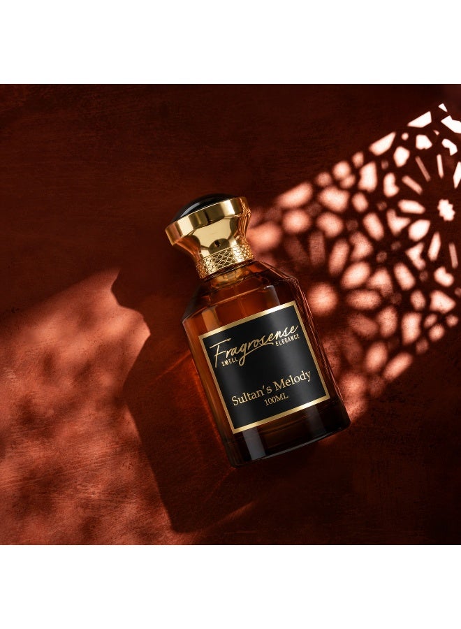 Fragrosense عطر لحن السلطان للجنسين 100 مل، مزيج عود الورد طويل الأمد، عطر فاخر خشبي زهري مسك دافئ حار، رائحة مميزة للرجال والنساء - Image 2