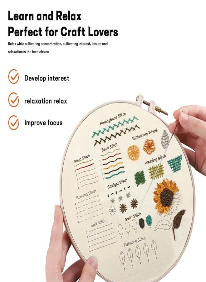 JOINRUN Beginner DIY Embroidery Kit for Adults: 4 Sets Adults Cross Stitch Kit, for Craft Lover Learn Hand Stitch, Includes Stamped Pattern,Hoop, Easy to Follow Instruction and Video - Image 4