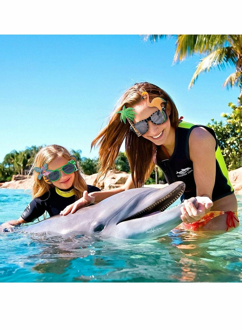 Zikra نظارات حفلات مضحكة هاواي 6 أزواج من نظارات الحفلات الفاخرة نظارات شاطئية لاحتفالات الشاطئ إكسسوارات حفلات ذات طابع صيفي لاحتفالات الأطفال - Image 3