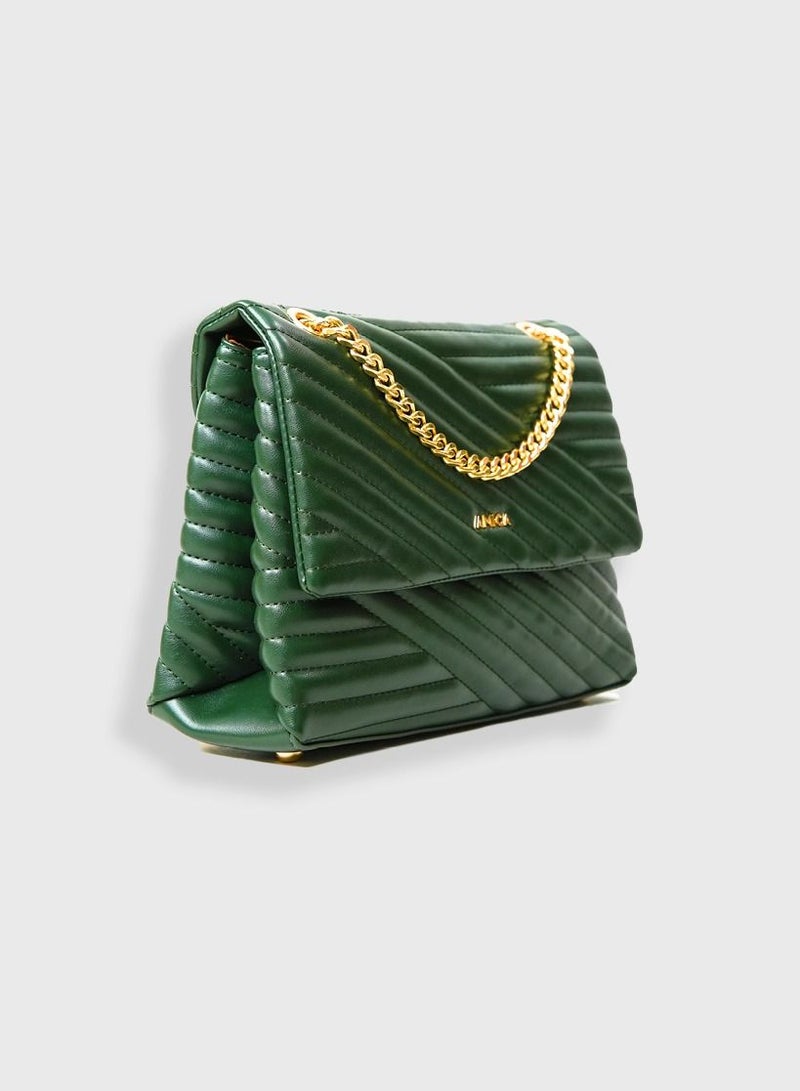 AMICA Nata Quilted Crossbody Bag for Women - Olive Green - Image 2