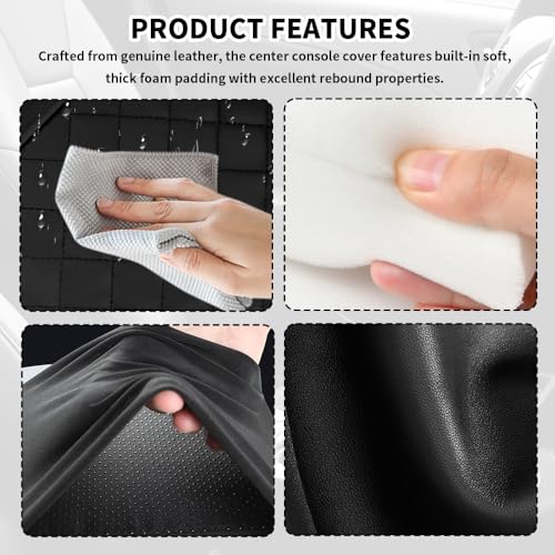 VKQTS Thickened Car Center Console Cover with Side Pockets & Diamond Lattice Design,Comfortable Arm Rest Cover for Car to Relieve Your Elbow Fatigue,Upgraded Armrest Covers for Cars - Image 4
