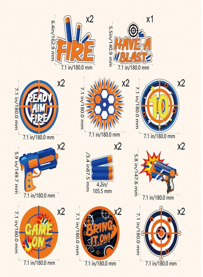 ABURRORI 51 Pcs Dart War Party Hanging Swirl Decorations,Blue and Orange Dart Element Target Theme Hanging Swirl Decorations for Dart War Battle Birthday Party Supplies Favors - Image 3