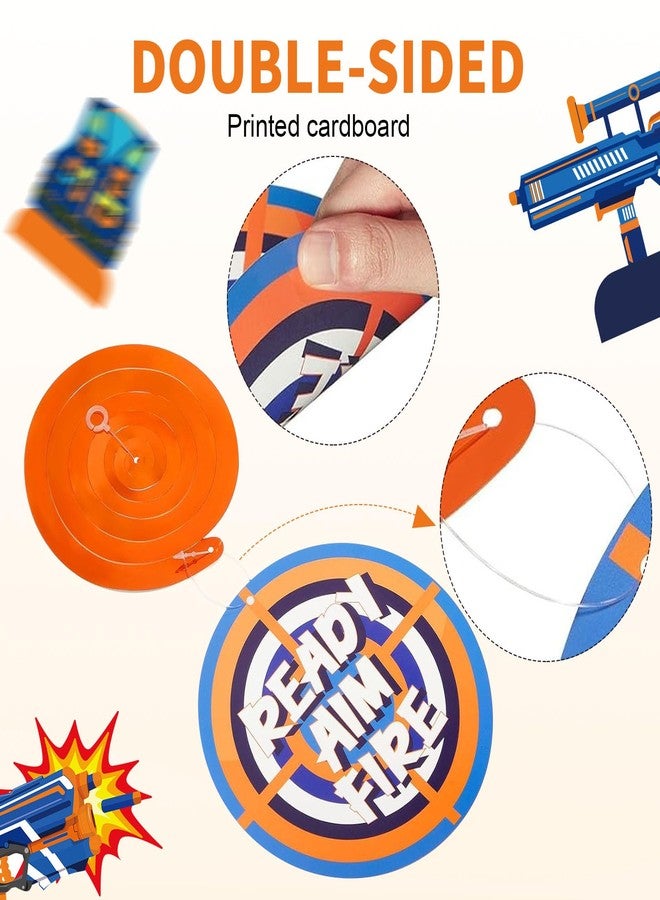 ABURRORI 51 Pcs Dart War Party Hanging Swirl Decorations,Blue and Orange Dart Element Target Theme Hanging Swirl Decorations for Dart War Battle Birthday Party Supplies Favors - Image 4