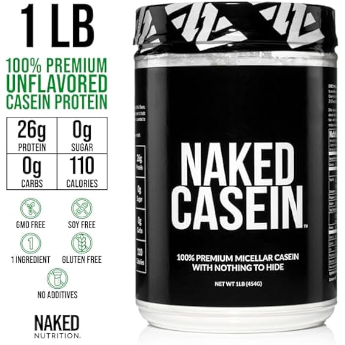 Nakd NAKED Casein - 1Lb Micellar Casein Protein - Bulk, Zero Carb, GMO-Free, Gluten Free, Soy Free, Preservative Free - Stimulate Muscle Growth - Enhance Recovery - 15 Servings - Image 2