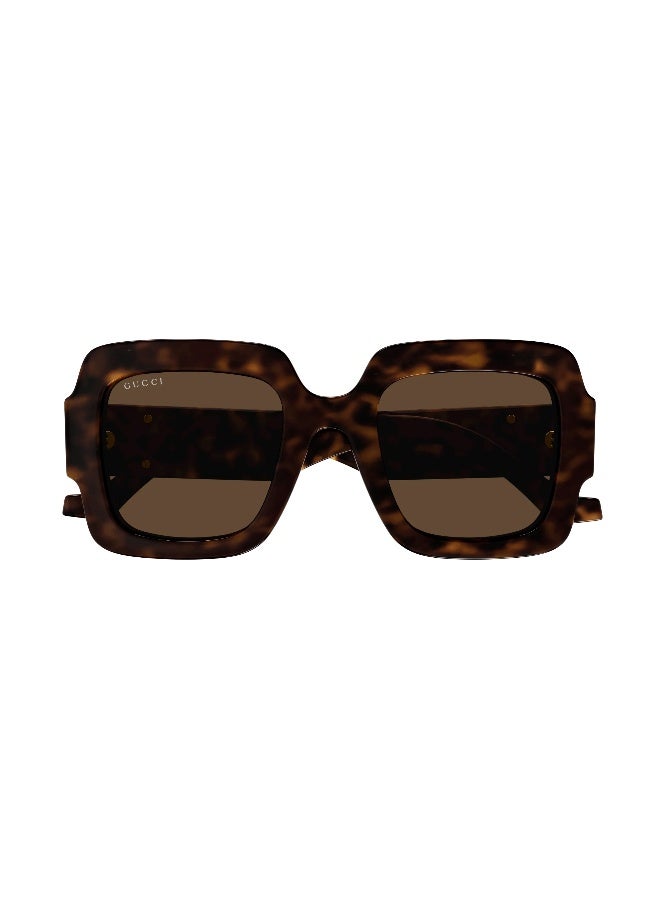 GUCCI GG1547S 002 Women's Full Rim Square Sunglasses, Havana/Brown - Image 2