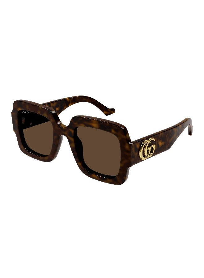 GUCCI GG1547S 002 Women's Full Rim Square Sunglasses, Havana/Brown - Image 1