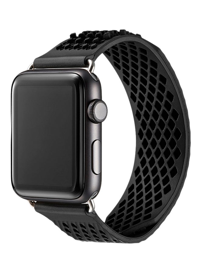 ISank Milanese Loop Replacement Strap For Apple Watch Series 3/2/1 Black - Image 3
