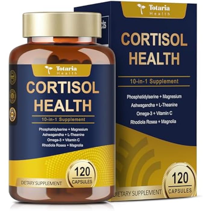 Totaria Cortisol Supplement with Ashwagandha,Magnesium,Rhodiola Rosea,L Theanine,Hormone Balance for Women 120 Vegan Capsules (Pack of 1) - Image 1