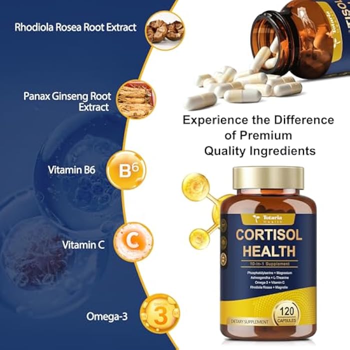 Totaria Cortisol Supplement with Ashwagandha,Magnesium,Rhodiola Rosea,L Theanine,Hormone Balance for Women 120 Vegan Capsules (Pack of 1) - Image 2