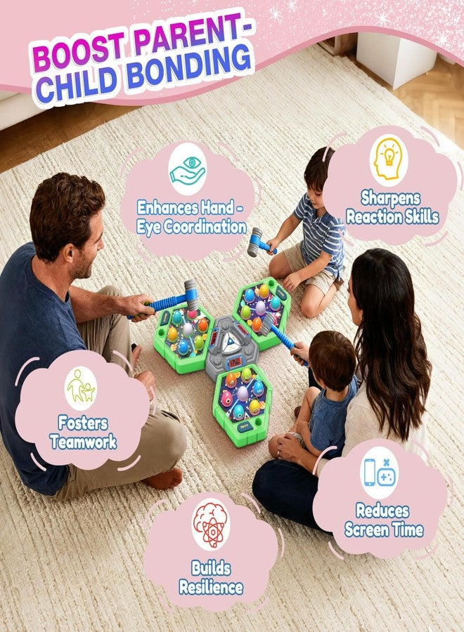 TooLion 3-Player Whack Game Mole for Kids 3-12 Boys Girls - 3 Independent Game Boards,3 Modes with Sound & Light,Safe Educational Pounding Toy,Christmas Birthday Gift for Multi-Kid Families - Image 3