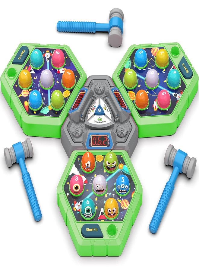 TooLion 3-Player Whack Game Mole for Kids 3-12 Boys Girls - 3 Independent Game Boards,3 Modes with Sound & Light,Safe Educational Pounding Toy,Christmas Birthday Gift for Multi-Kid Families - Image 1