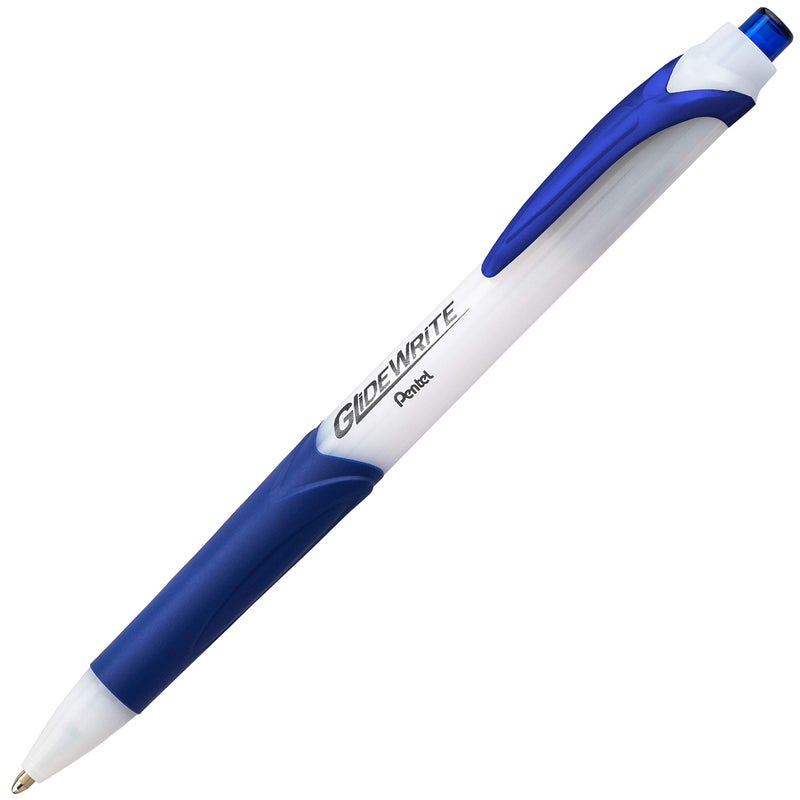 Pentel GlideWrite Ballpoint Pen with TechniFlo Ink, (1.0mm) Medium Line, Blue, Box of 12 (BX910-C) - Image 3