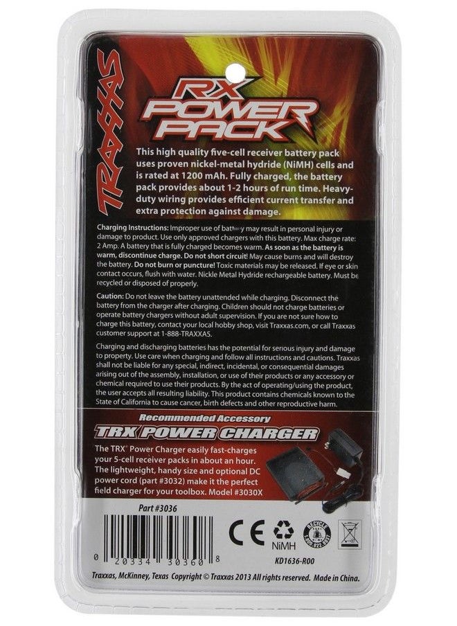 TRAXXAS بطارية 3036 Nimh 5 خلايا 6 فولت 1100 مللي أمبير في الساعة مسطحة Rx J  - Image 3