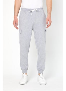 Odelon Cargo Pocket Jogger Fit Men's Grey Sweatpants  - Image 2