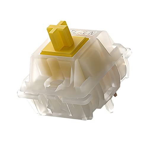Tugeta Gateron Milky Yellow Switches - Silent Linear Switches for MX Mechanical Keyboard - 5 Pin, 70 Pcs - Image 1