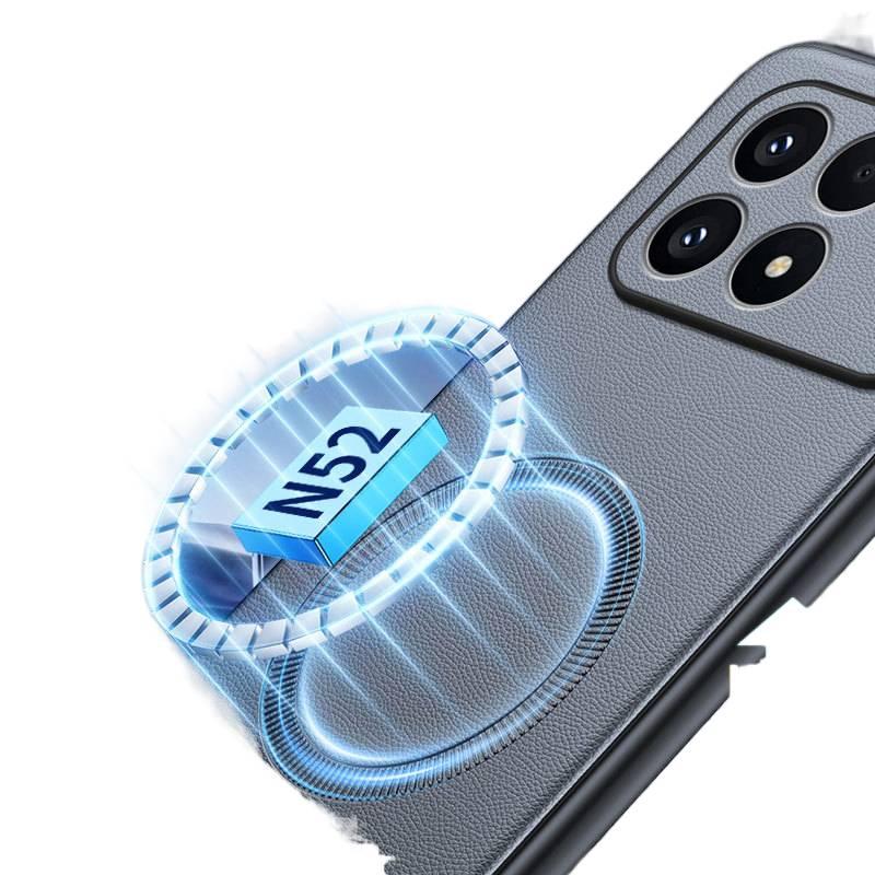 MS غطاء MagSafe بسيليكون لـ Redmi Note 14 Pro مع حماية من السقوط ومغناطيس قوي مع مقاوم للصدمات مع تشطيب غير لامع باللون رمادي مغناطيسي من السيليكون باللون الأحمر باللون الرمادي - Image 4