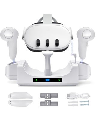For Meta Quest 3 Charging Dock VR Display Stand Accessories Compatible with Quest 3 Headset and Touch Controllers Wall Mount Charger Dock Station Holder Base with LED Light - pzsku/ZEDCC6BE0619D6DB43537Z/45/_/1703760305/6d4a87e1-1535-450b-a10a-6367317620fb