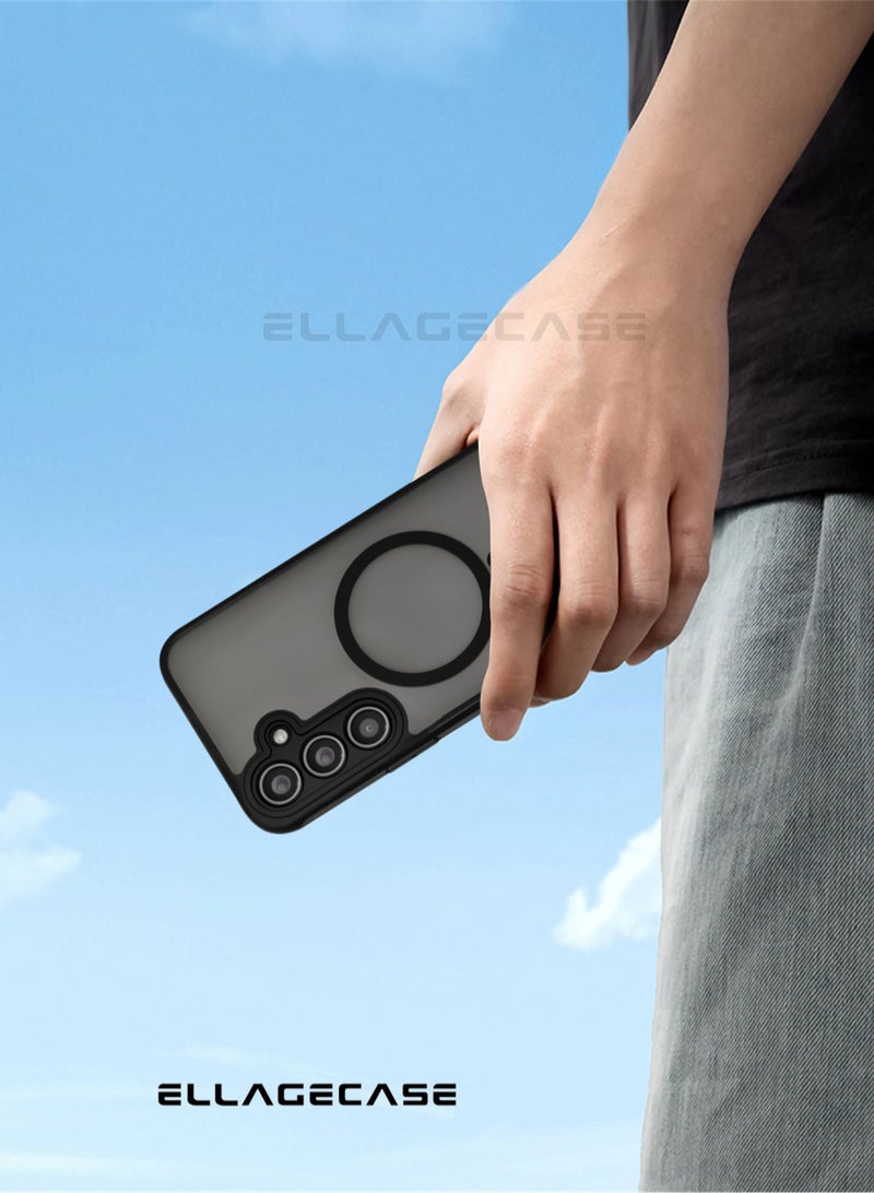 ELLAGECASE حافظة لهاتف سامسونج جالكسي S23 FE، حافظة رفيعة بدون إطار مع شحن لاسلكي مغناطيسي، حماية كاميرا قوية، غطاء أسود مضاد للصدمات - Image 5